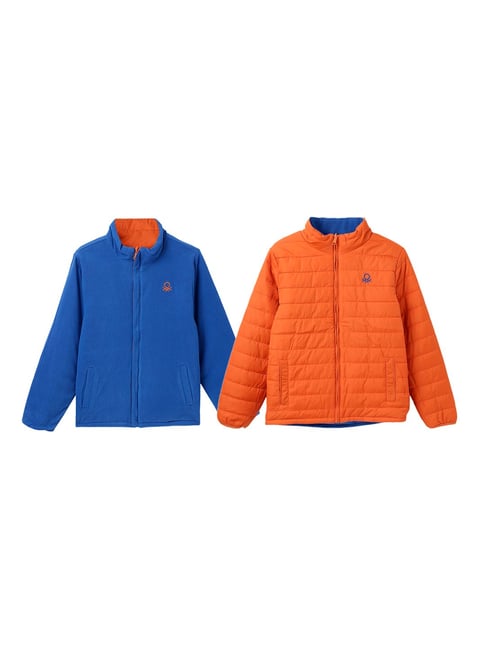 United Colors of Benetton Kids Multicolor Solid Full Sleeves Reversible  Jacket