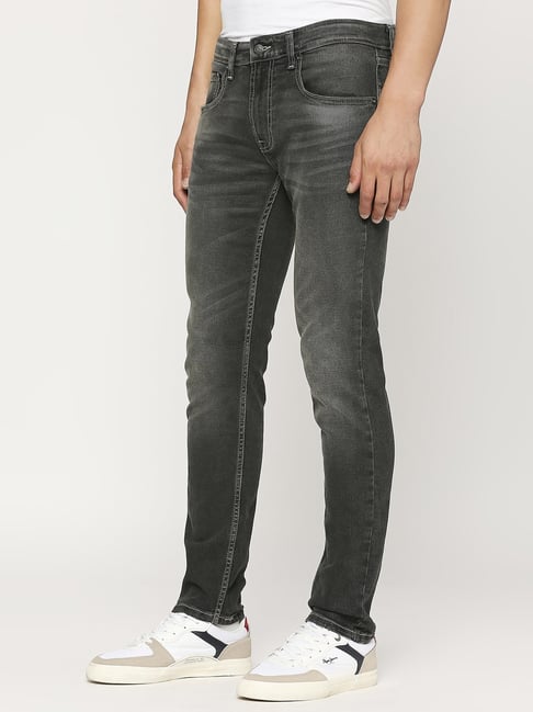 Pepe Jeans Used Black Cotton Slim Fit Jeans