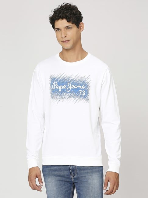 Pepe Jeans White Cotton Regular Fit Printed Sweatshirt-picture-46