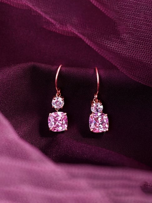 Small Pink Crystal and Rhinestone Teardrop Dangle Earrings | Little Girls |  Older Girls Interview | L&M Bling - lmbling