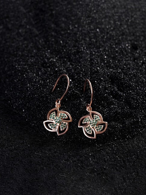 Buy GIVA 92.5 Sterling Silver Rose Gold Zircon Drop Earrings Online At Best  Price @ Tata CLiQ