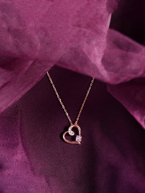 Pink CZ Heart Pendant in Sterling Silver – Lily Nily