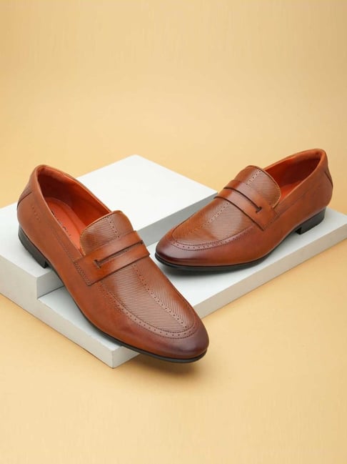 Ruosh Men's Tan Formal Loafers
