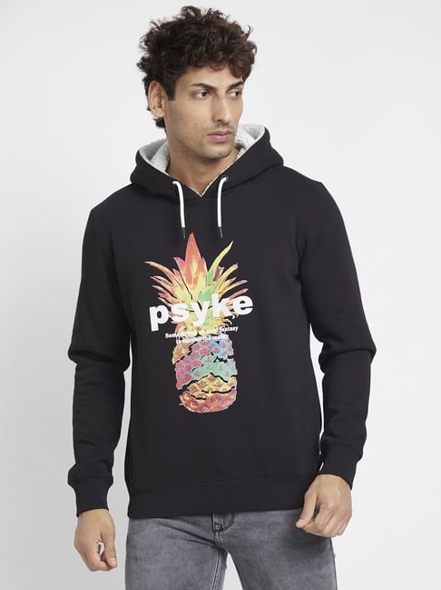 Being Human Navy Regular Fit Printed Hooded Sweatshirt-picture-38