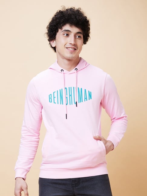 Pink hooded outlet t shirt