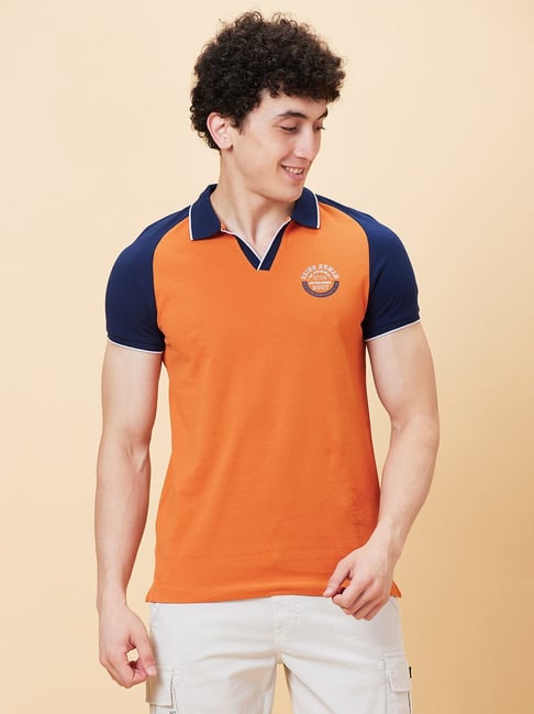 Mens Regular Fit Colour Block Polo T-Shirt