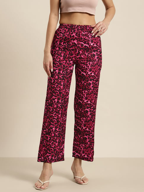 Patterned trousers - Light beige/Leopard print - Ladies | H&M IN