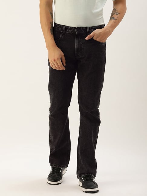 Buy Bene Kleed Dark Grey Bootcut Lightly Washed Jeans for Men's