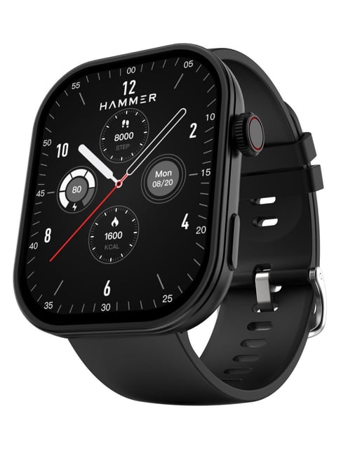 Hammer Tussle BT Calling Smartwatch with 2.01 inch HD Display & Voice Assistant (Powder Black)
