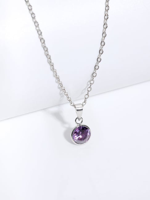 GIVA 92.5 Sterling Silver Sphere Pendant with Chain for Women-picture-45