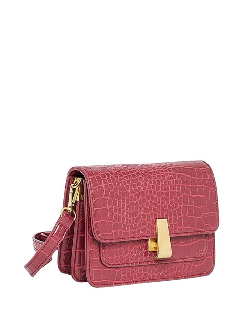 Buy Accessorize London Women Faux Leather Burgundy Mini Purse Sling Bag  Online