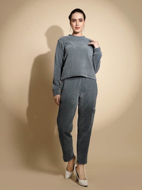 Global Republic Teal Acrylic Top With Pants-picture-39