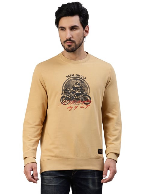 Royal Enfield Light Khaki Regular Fit Printed Sweatshirt-picture-38
