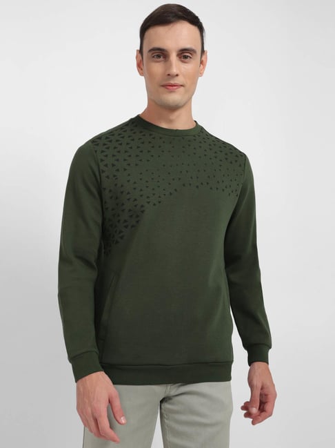 Allen Solly Green Cotton Regular Fit Printed Sweatshirt-picture-32