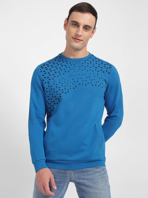 Allen Solly Blue Cotton Regular Fit Printed Sweatshirt-picture-43