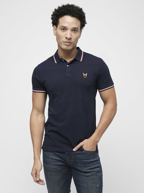 Buy Jack Jones Indigo Cotton Slim Fit Polo T Shirt for Mens Online Tata CLiQ