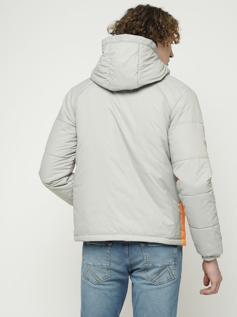 Produkt By Jack Jones Light Grey Regular Fit Quilted Hooded Jacket - Main Image