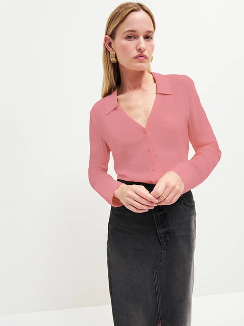 SELVIA Peach Regular Fit Shirt-picture-22