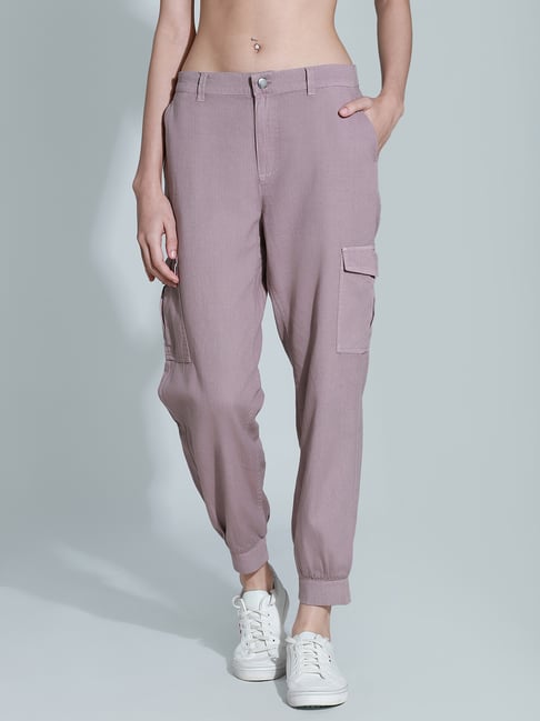 High Waist Joggers - Light purple - Ladies