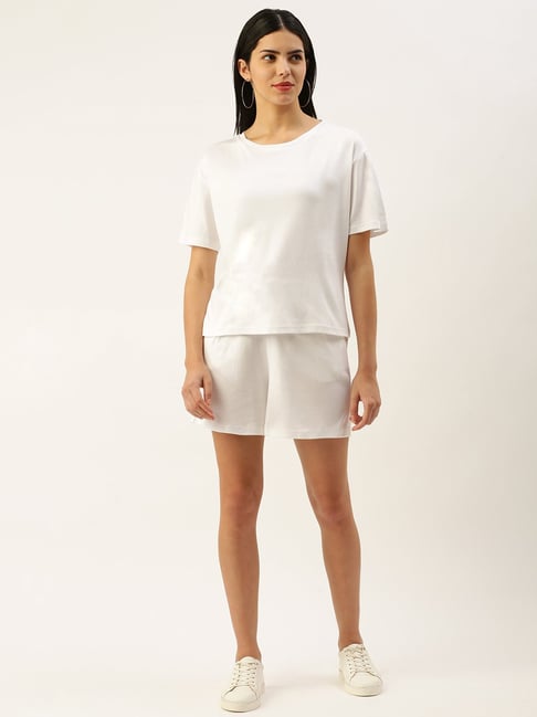 Bene Kleed White Cotton Mini Co-Ord Set