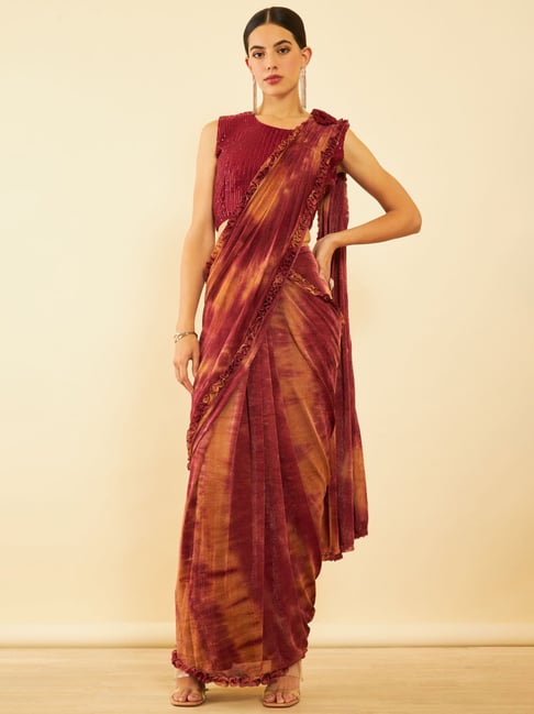 Purple Spandex Sarees Online. Shop Purple Spandex Ready-To-Wear