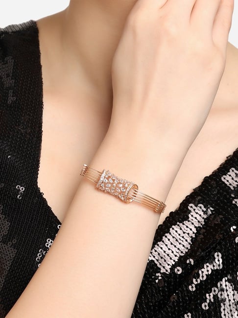 Spangel Fashion American Diamond Gold Plated Mangalsutra Necklace
