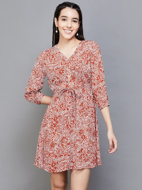 New 2023 Summer Short Sleeve Sweet Floral Print Front Hollow Out A-Line  Dress Women Dresses - Walmart.com