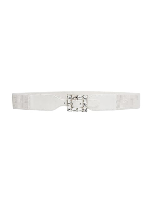 Buy Kazo White Embellished Wide Casual Belt for Women at Best