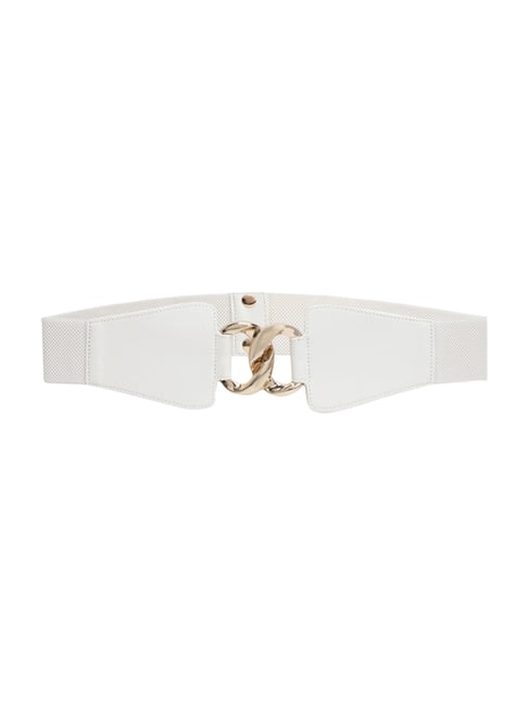 Buy Kazo White Solid Wide Casual Belt for Women at Best Price