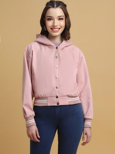 Forever 21 Pink Regular Fit Bomber Jacket