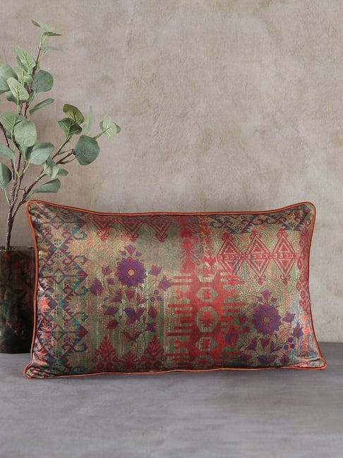 India Circus by Krsnaa Mehta Tapestry of Treasures Printed Multicolor Velvet Cushion Cover-image-47