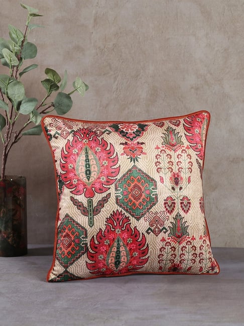 India Circus by Krsnaa Mehta Mystifying Dazzle Printed Multicolor Velvet Cushion Cover-image-45