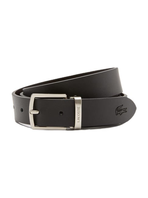 Lacoste Pin and Flat Black Leather Formal Belt for Men-picture-10