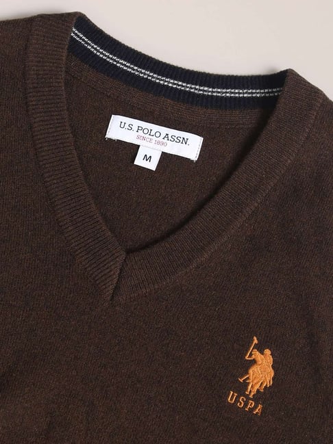 Buy Polo Coffee Brown Regular Fit Sweater for Mens