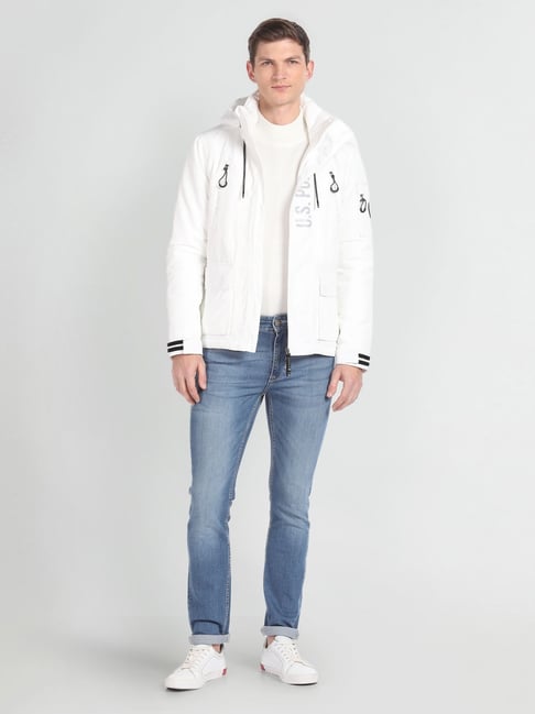 Us polo assn white on sale jacket