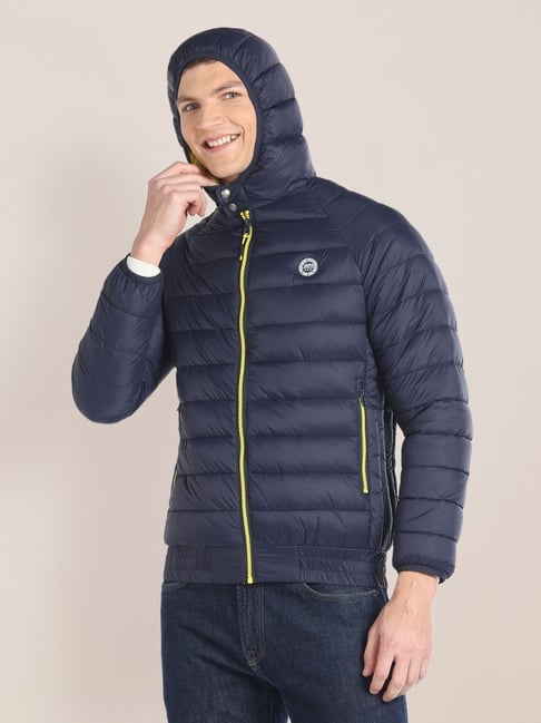 Buy Polo Soft Navy Regular Fit Hooded Jacket for Mens