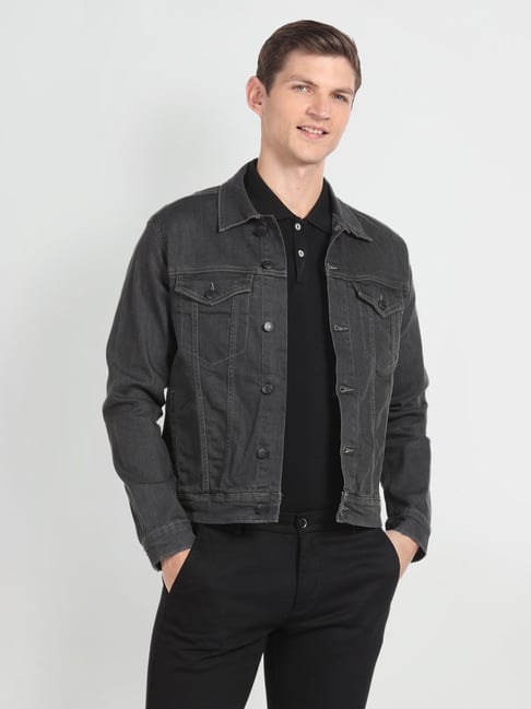 Charcoal Denim Jacket with Charcoal Polo Outfits For Men (2 ideas &  outfits) | Lookastic