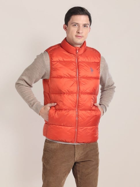 Buy U.S. Polo Assn. Rust Regular Fit Colour Block Jackets for Mens Online @  Tata CLiQ