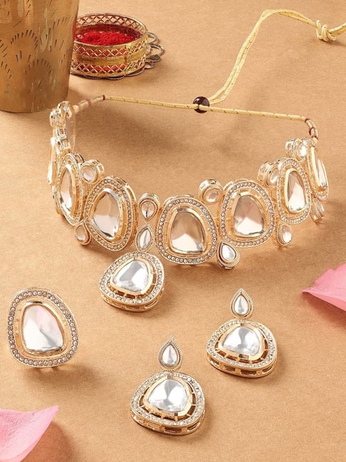 Simple Diamond Choker Necklace Simple Diamond Choker Necklace Zaveri Pearls  Dazzling Stones