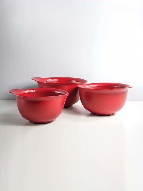 KitchenAid Empire Red Polypropylene Mixing Bowls For Thinkitchen - Set of 3