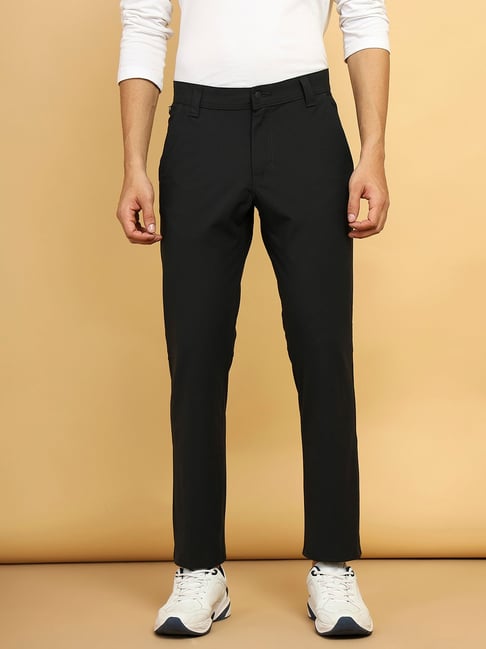 Straight Fit Flat-Front Trousers