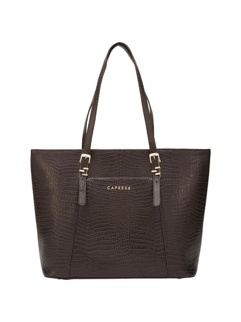 Buy CAPRESE Tan Zipper Clouser Cora Faux Leather Women Formal Wear Tote  Handbag