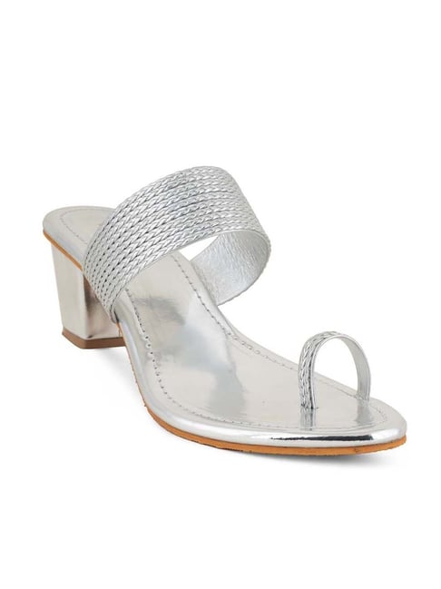 Emme Parsons Bari Naked Toe Ring Sandals In Silver Nappa | ModeSens