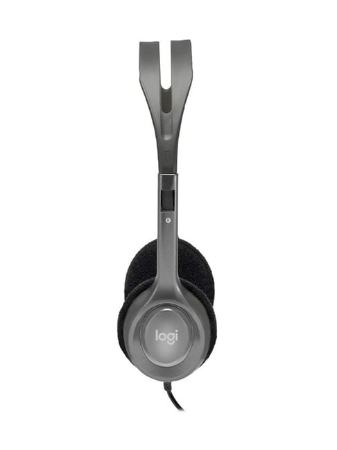 Logitech H110 Wired On Ear Headphones with Mic, Stereo with Noise