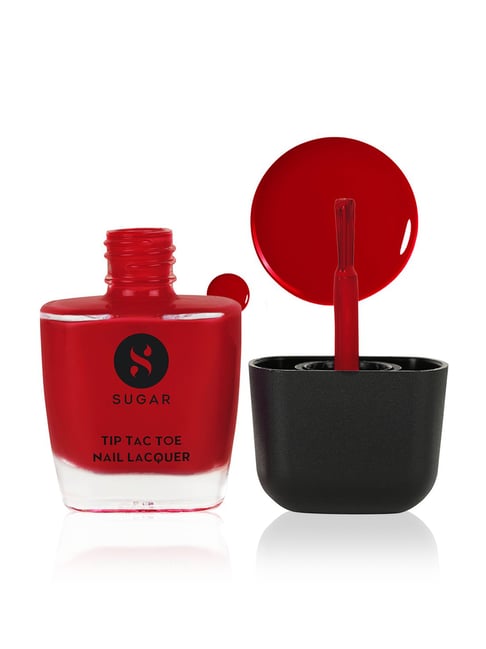 SUGAR Cosmetics Tip Tac Toe Nail Lacquer Classic 26 Red Rhapsody - 9 ml
