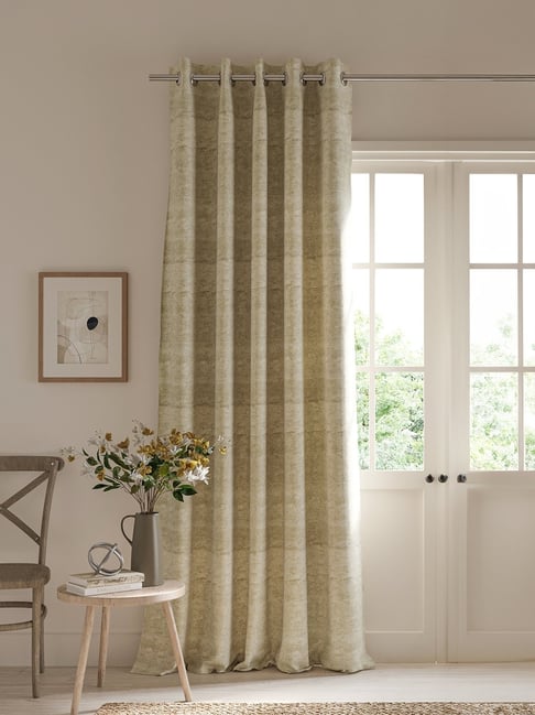 DDecor Abstract Tan Polyester 7 ft Door Curtain