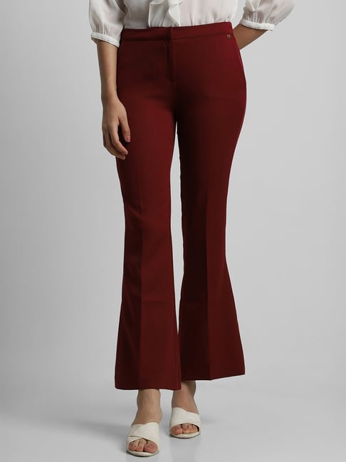 Allen Solly Maroon Regular Fit Mid Rise Trousers-picture-35
