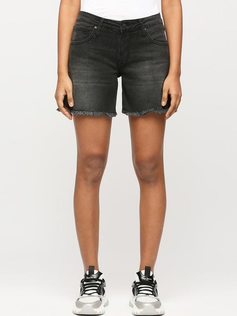 Pepe Jeans Black Mid Rise Shorts-picture-11