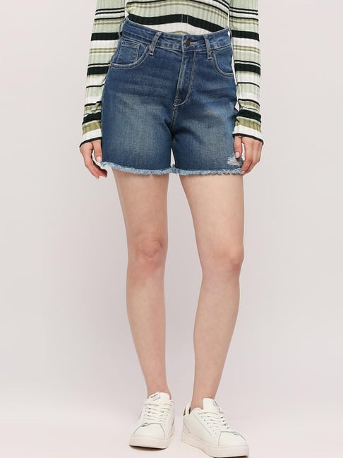 Pepe Jeans Blue High Rise Shorts-picture-18
