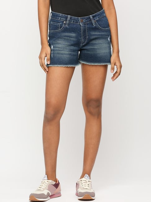Pepe Jeans Blue Mid Rise Shorts-picture-39